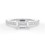 Diane Cushion Cut Lab Grown Diamond 14Kt White Gold Engagement Ring