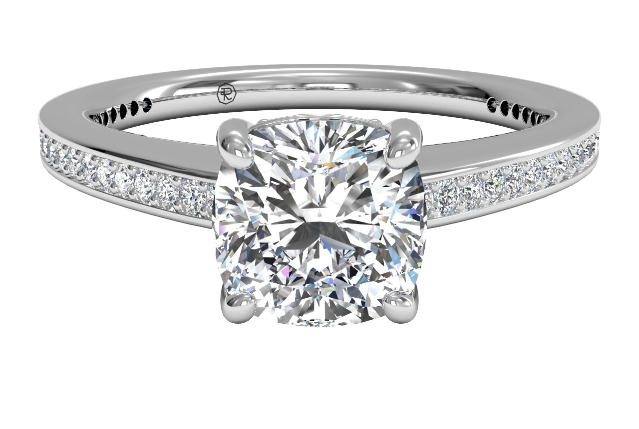 Judith Cushion Cut Lab Grown Diamond 14Kt White Gold Engagement Ring