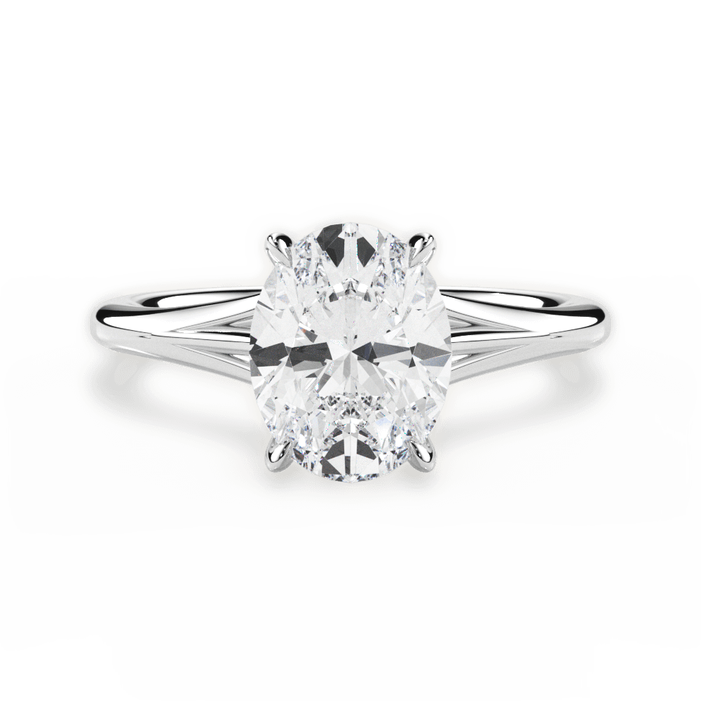 Anita Oval Cut Lab Grown Diamond 14Kt White Gold Engagement Ring