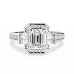 Katherine Emerald Cut Lab Grown Diamond 14Kt White Gold Engagement Ring