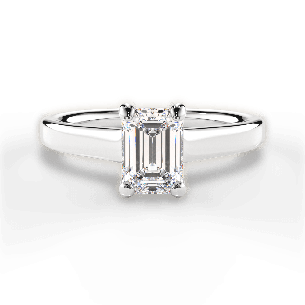 Ariana Emerald Cut Lab Grown Diamond 14Kt White Gold Engagement Ring