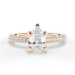 Lisa Pear Cut Lab Grown Diamond 18Kt Rose Gold Engagement Ring