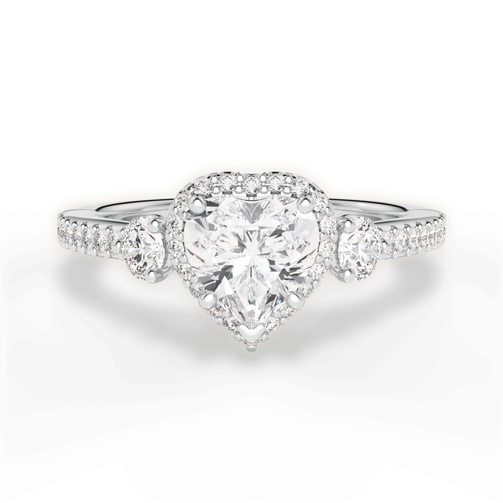 Julia Heart Cut Lab Grown Diamond Platinum Engagement Ring