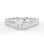 Katelyn Princess Cut Lab Grown Diamond 18Kt White Gold Engagement Ring
