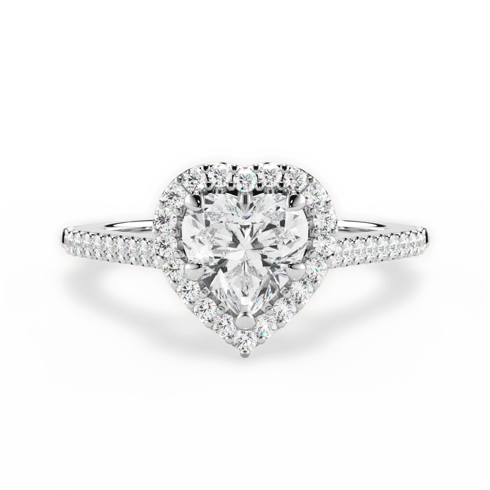 Jeanne Heart Cut Lab Grown Diamond 18Kt White Gold Engagement Ring