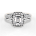Lillian Emerald Cut Lab Grown Diamond 14Kt White Gold Engagement Ring