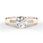 Brittany Round Cut Lab Grown Diamond 18Kt Rose Gold Engagement Ring