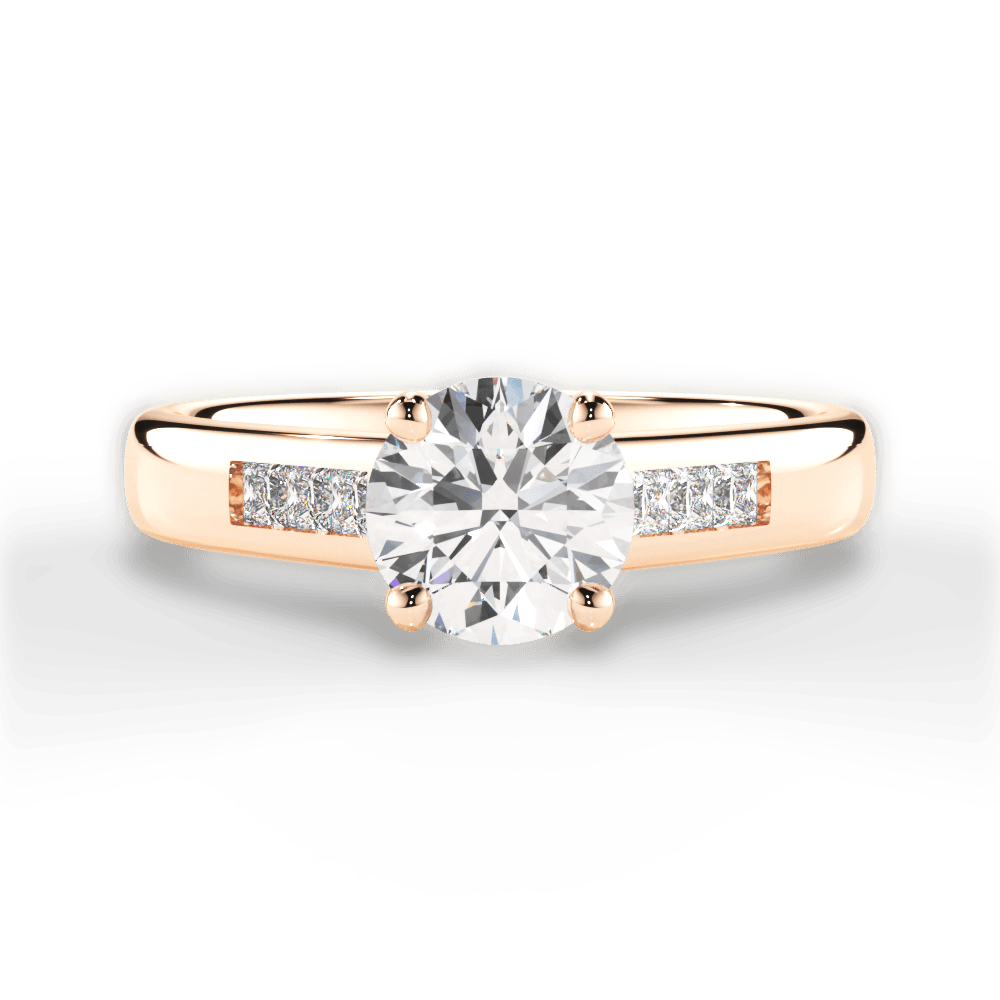 Brittany Round Cut Lab Grown Diamond 18Kt Rose Gold Engagement Ring