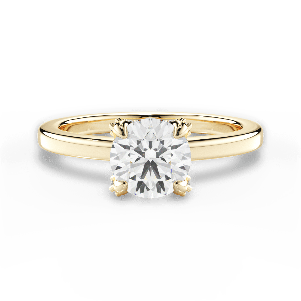 Gemma Round Cut Lab Grown Diamond 18Kt Yellow Gold Engagement Ring