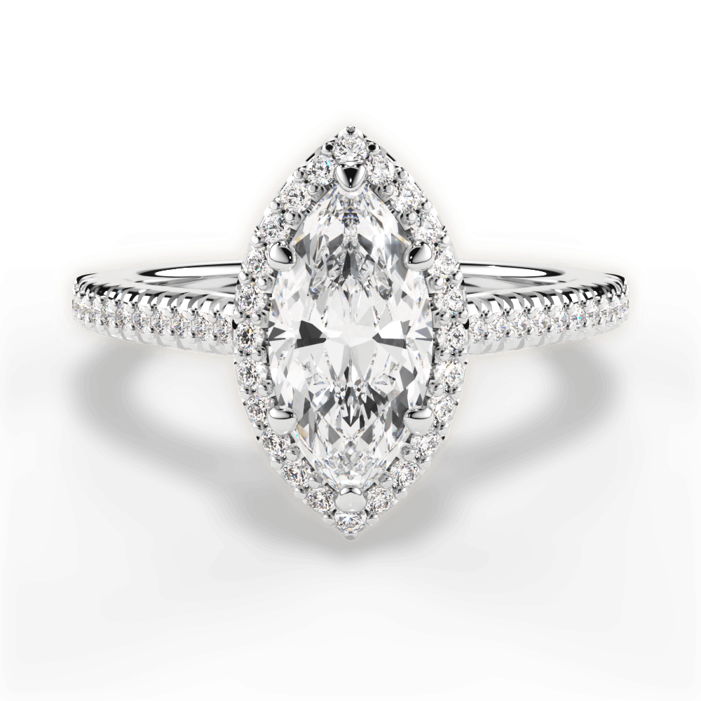 Jenny Marquise Cut Lab Grown Diamond 14Kt White Gold Engagement Ring
