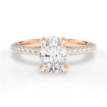 Madeline Oval Cut Lab Grown Diamond 18Kt Rose Gold Engagement Ring