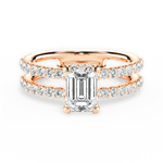 Christie Emerald Cut Lab Grown Diamond 18Kt Rose Gold Engagement Ring