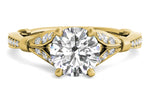 Geraldine Round Cut Lab Grown Diamond 18Kt Yellow Gold Engagement Ring