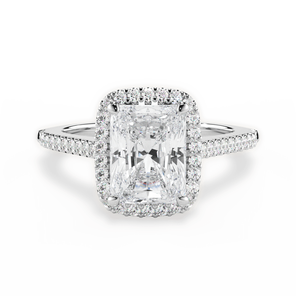 Jeanne Radiant Cut Lab Grown Diamond 18Kt White Gold Engagement Ring