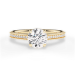 Janet Round Cut Lab Grown Diamond 18Kt Yellow Gold Engagement Ring