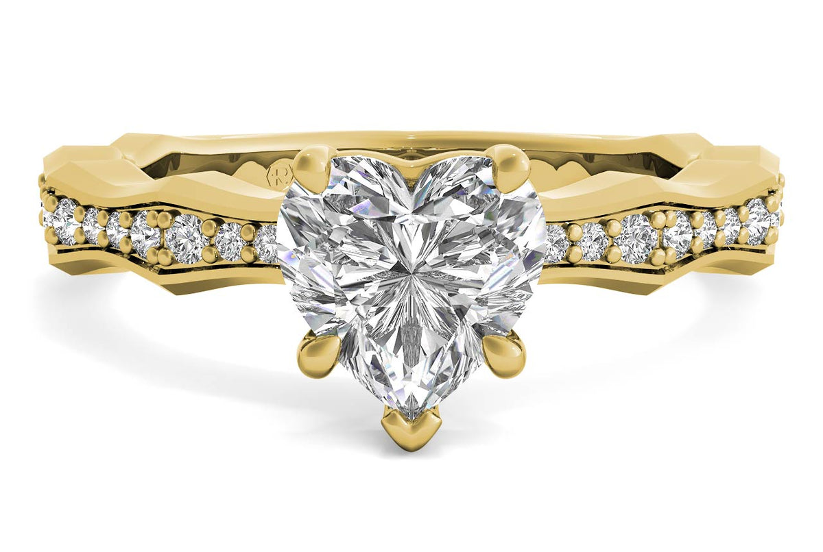 Wendy heart lab diamond engagement ring in 18k yellow gold