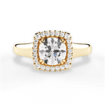 Jasmin Round Cut Lab Grown Diamond 18Kt Yellow Gold Engagement Ring