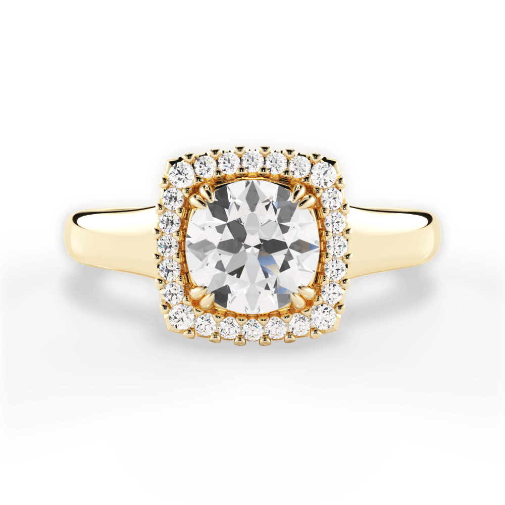 Jasmin Round Cut Lab Grown Diamond 18Kt Yellow Gold Engagement Ring