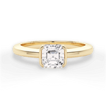Bridget Asscher Cut Lab Grown Diamond 18Kt Yellow Gold Engagement Ring