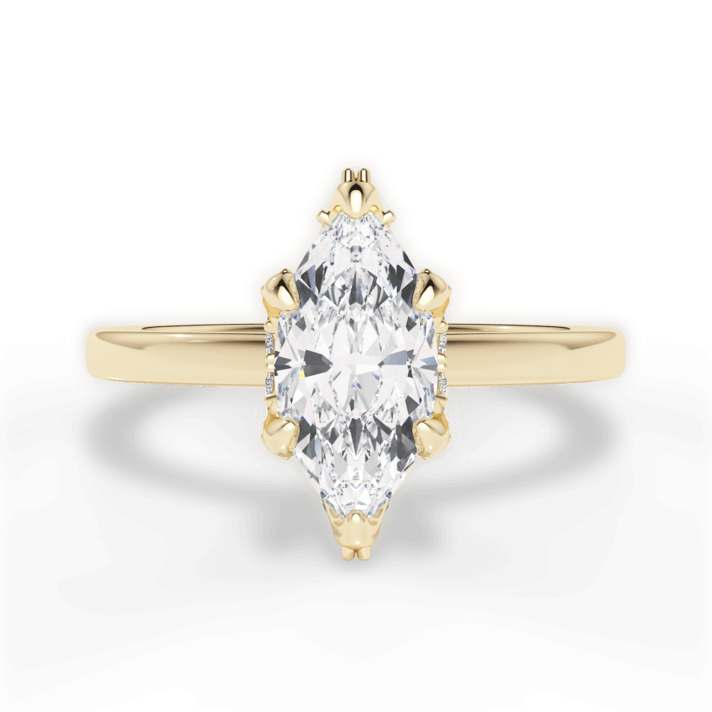 Gemma Marquise Cut Lab Grown Diamond 18Kt Yellow Gold Engagement Ring