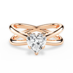 Ada Heart Cut Lab Grown Diamond 18Kt Rose Gold Engagement Ring