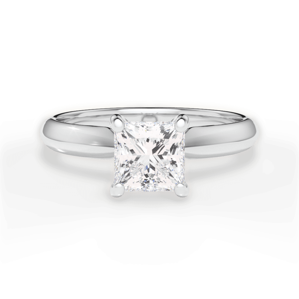 Aria Princess Cut Lab Grown Diamond 18Kt White Gold Engagement Ring