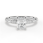 Gloria Radiant Cut Lab Grown Diamond 14Kt White Gold Engagement Ring