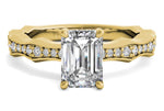 Wendy emerald lab diamond engagement ring in 18k yellow gold