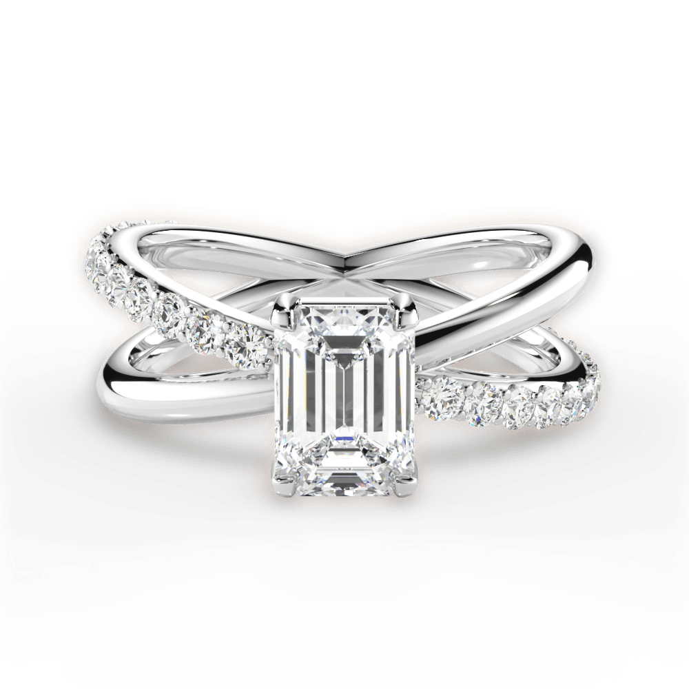 Jennifer Emerald Cut Lab Grown Diamond Platinum Engagement Ring