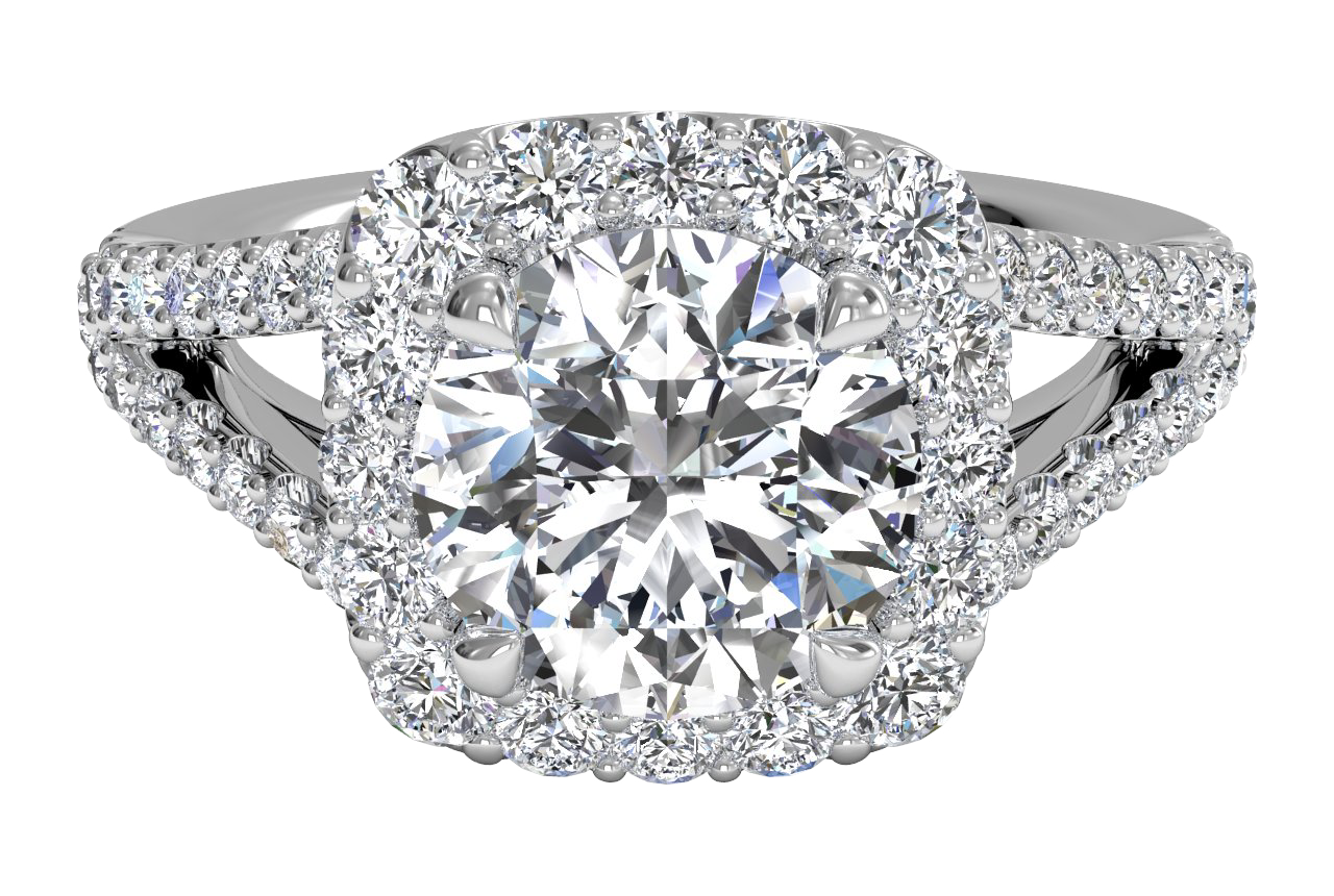 Kelly Round Cut Lab Grown Diamond Platinum Engagement Ring