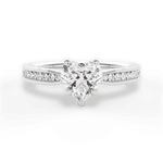 Katelyn Heart Cut Lab Grown Diamond 14Kt White Gold Engagement Ring