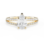 Kendra Pear Cut Lab Grown Diamond 18Kt Yellow Gold Engagement Ring