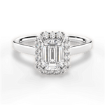 Fiona Emerald Cut Lab Grown Diamond 18Kt White Gold Engagement Ring