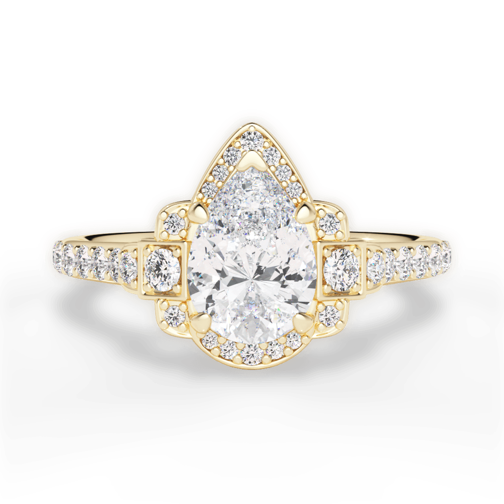 Joyce Pear Cut Lab Grown Diamond 18Kt Yellow Gold Engagement Ring