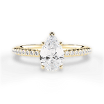 Giselle Pear Cut Lab Grown Diamond 18Kt Yellow Gold Engagement Ring