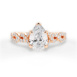 Justine Pear Cut Lab Grown Diamond 18Kt Rose Gold Engagement Ring