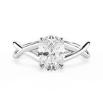 Aubrey Oval Cut Lab Grown Diamond 14Kt White Gold Engagement Ring