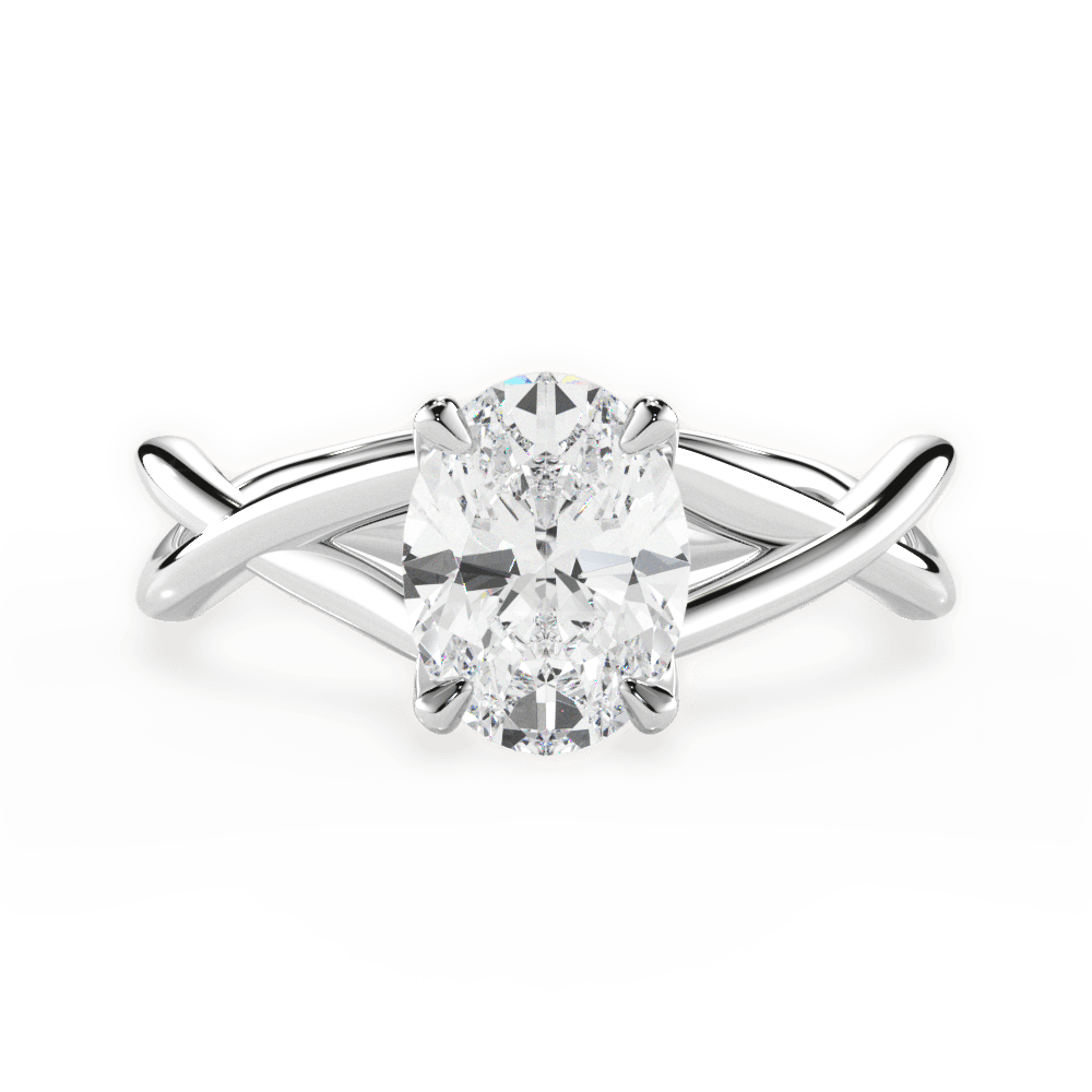 Aubrey Oval Cut Lab Grown Diamond 18Kt White Gold Engagement Ring