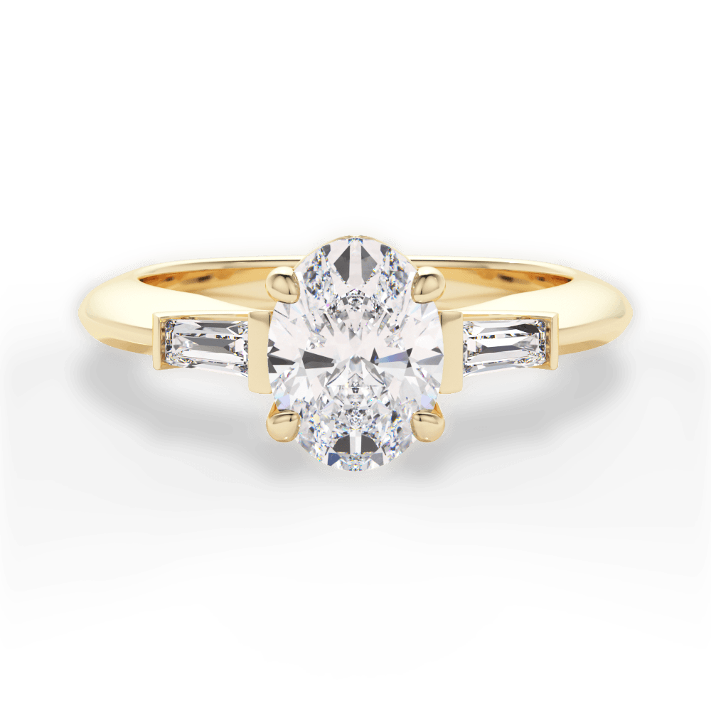 Emily Oval Cut Lab Grown Diamond 18Kt Yellow Gold Engagement Ring