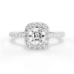 Ingrid Asscher Cut Lab Grown Diamond 14Kt White Gold Engagement Ring
