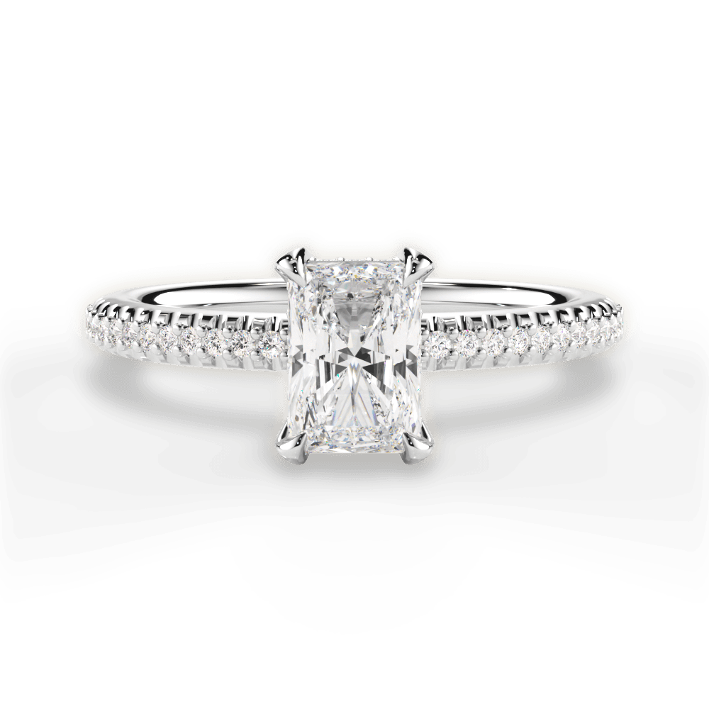 Helen Radiant Cut Lab Grown Diamond 18Kt White Gold Engagement Ring