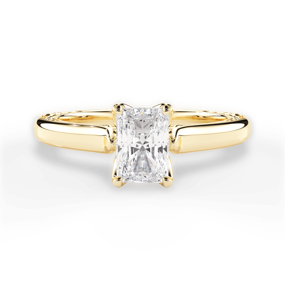 Carrie Radiant Cut Lab Grown Diamond 18Kt Yellow Gold Engagement Ring