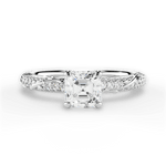 Gloria Asscher Cut Lab Grown Diamond Platinum Engagement Ring