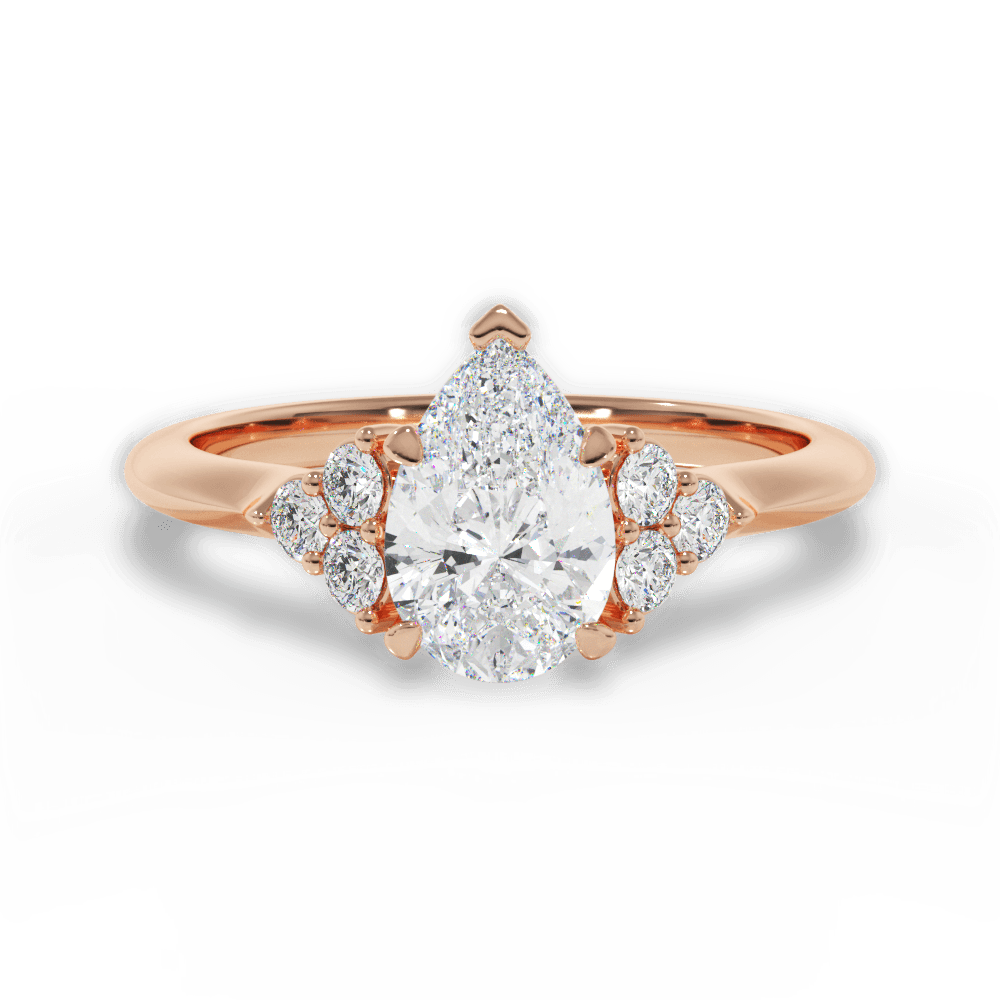 Celeste Pear Cut Lab Grown Diamond 18Kt Rose Gold Engagement Ring