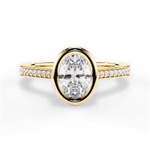 Deanna Oval Cut Lab Grown Diamond 18Kt Yellow Gold Engagement Ring