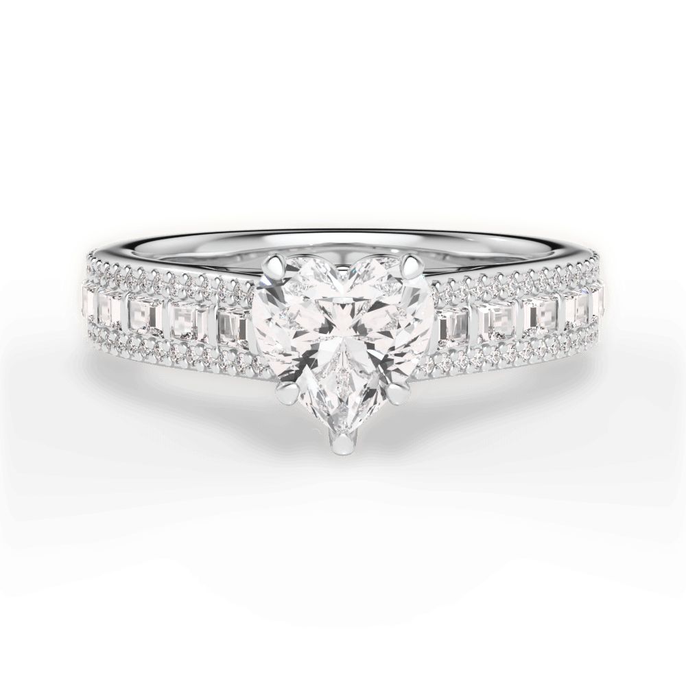 Lynn Heart Cut Lab Grown Diamond 18Kt White Gold Engagement Ring