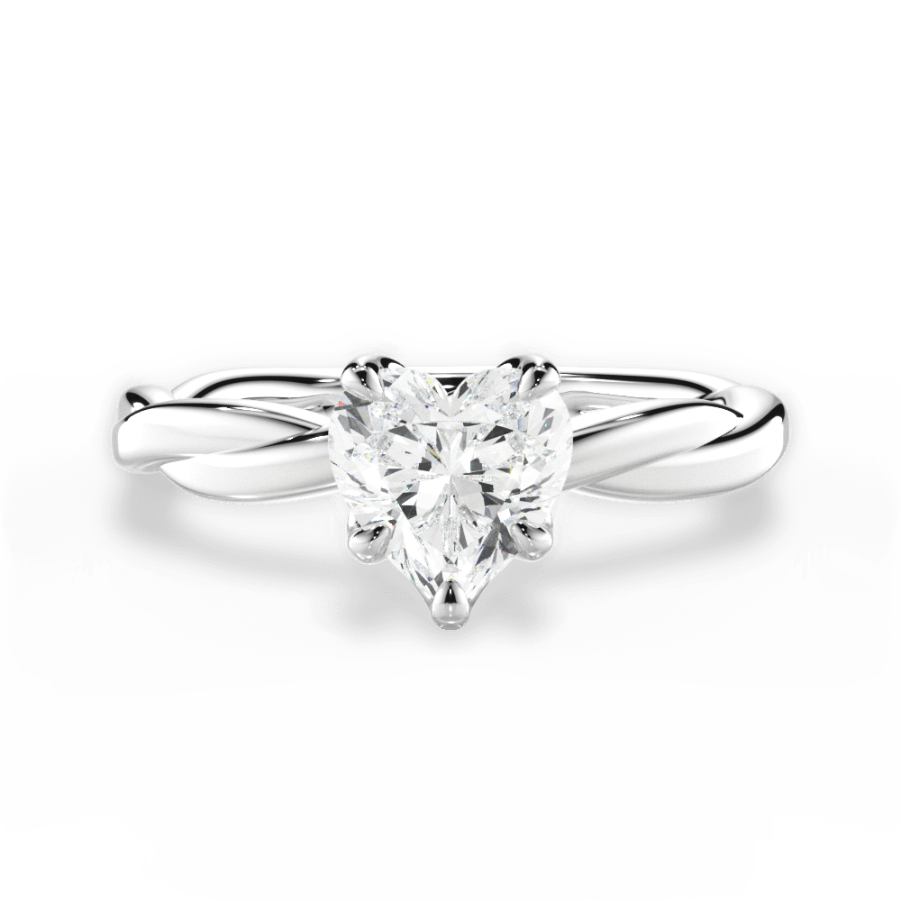 Bianca Heart Cut Lab Grown Diamond 14Kt White Gold Engagement Ring
