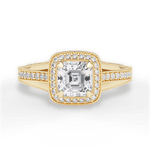 Lillian Asscher Cut Lab Grown Diamond 18Kt Yellow Gold Engagement Ring