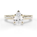 Frances Pear Cut Lab Grown Diamond 18Kt Yellow Gold Engagement Ring