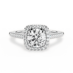 Jeanne Round Cut Lab Grown Diamond Platinum Engagement Ring